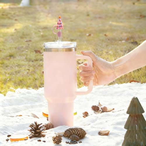 ZIFANHU 5-Pack Christmas Silicone Straw Covers for Stanley 30 & 40 Oz Tumblers - Color X01