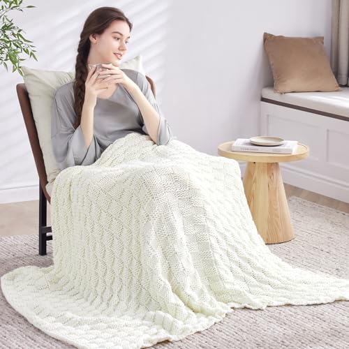 Knitted Weighted Blanket 48"x72" - 12lbs No Beads, Cooling Comfort