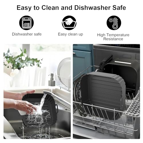Reusable Square Silicone Air Fryer Liners 2-Pack (8.5 Inch for 5-6.5 QT)