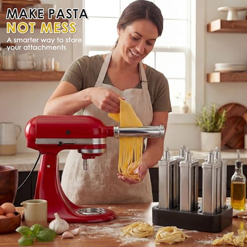 3-Slot Pasta Maker Attachment Stand and Organizer for Stand Mixers