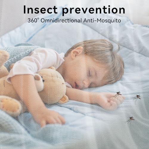 White Bed Canopy Mosquito Net with Side Opening (75 x 35 x 63 Inch)