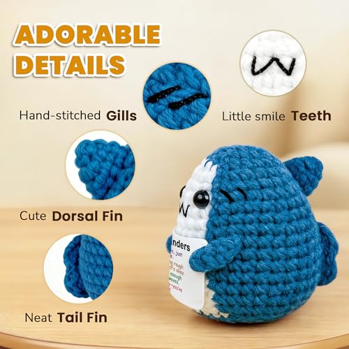 Crochet Shark Emotional Support Plush - Handmade Comfort Gift