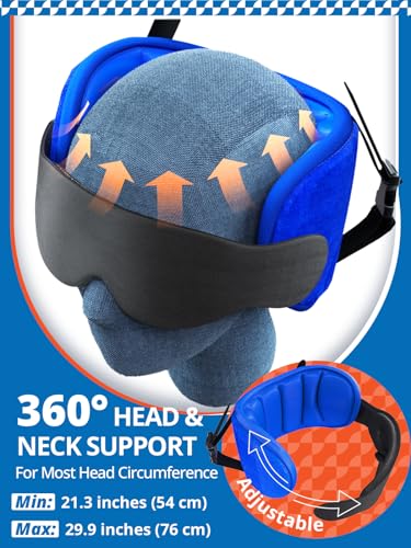 Travel Pillow with Eye Mask for Airplane Comfort - 360° Support