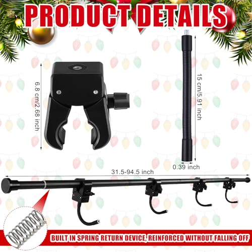 Adjustable Front Door Garland Hanger (31.5"-94.5") - No-Drill Holder