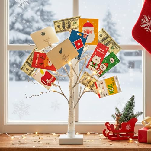 22-Inch LED Birch Tree Photo Display with Clips and Timer