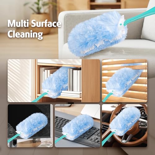 360° Microfiber Duster Kit - 30 Disposable Refills with 1 Secure Handle