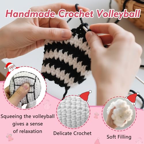 Handmade Crochet Volleyball Plush Toy with Encouragement Message Gift
