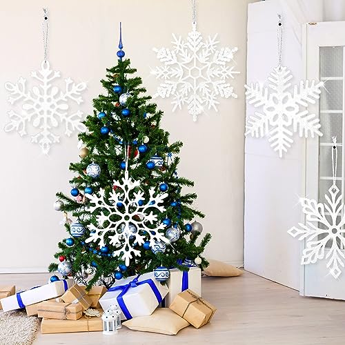 Romantic Style 24-Pack 12 Inch White Snowflake Christmas Ornaments