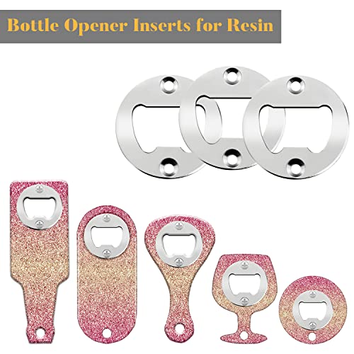 Silver Bottle Opener Insert Kit - 20 Durable Stainless Steel Inserts with Screws for DIY Projects
