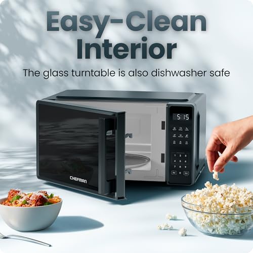 Compact Countertop Microwave Oven 0.7 Cu. Ft., 700W with 6 Presets, Black