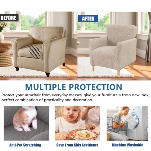 Stretch Armchair Slipcover - 1-Piece Jacquard Furniture Protector