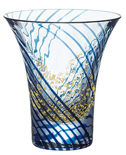Toyo Sasaki Indigo Edo Glass Sake Cup 3 fl oz – Handmade Japanese Yachiyo Kiln, Gift Box, 1pc