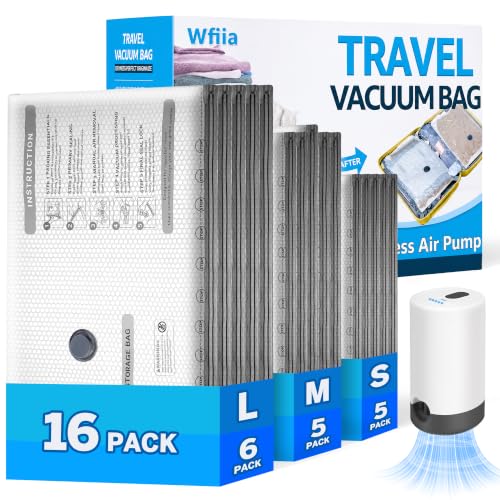 Travel Vacuum Seal Bags with Electric Pump 16-Piece Luggage Set