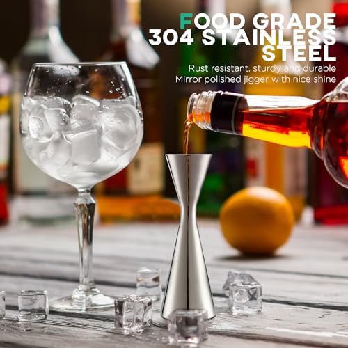 Homestia Slim Design Double Cocktail Jigger 2 oz 1 oz Stainless Steel Bar Tool
