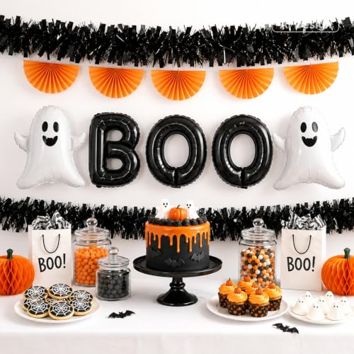 Black Tinsel Garland 33 FT - Halloween & Party Decorations, KINGLAKE