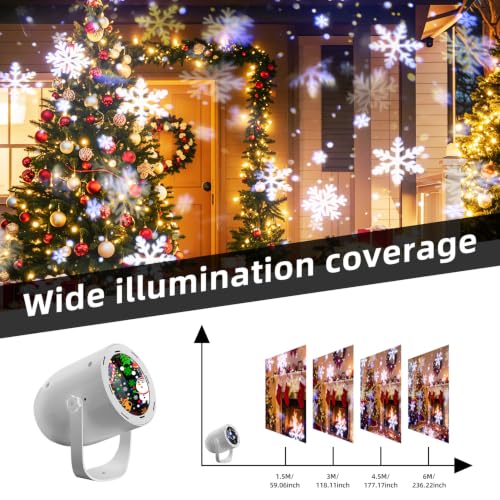 Snowflake Pattern LED Projector Lights for Indoor Holiday Decorations - White - 1 Pack
