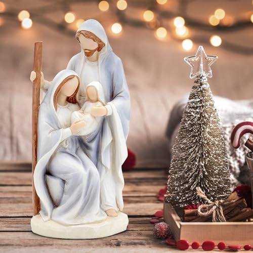 Christmas Nativity Set Figures - Holy Family Scene, Indoor 10" Decor