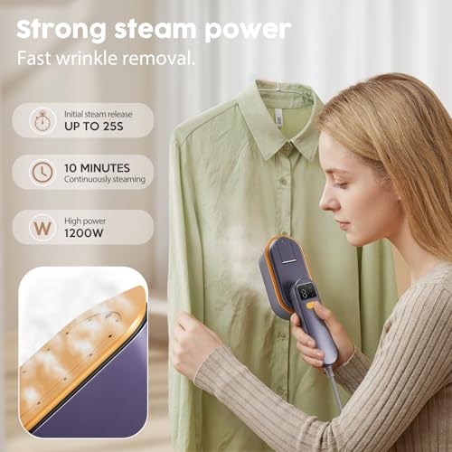 2-in-1 Portable Travel Garment Steamer and Dry Iron - 1200W Compact Wrinkle Remover