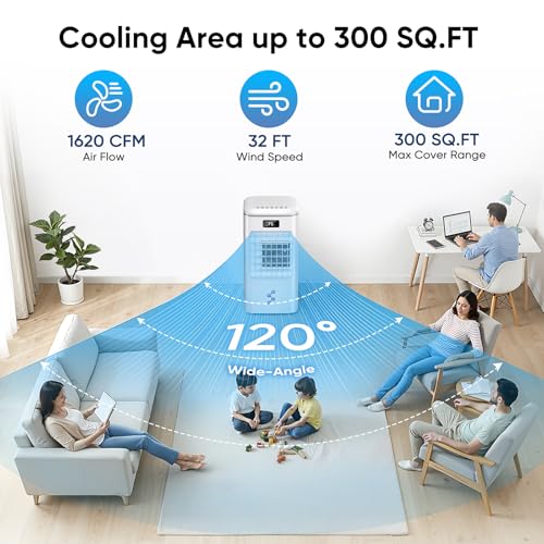 Portable Evaporative Air Cooler 3-in-1 Swamp Cooler with Water Tank