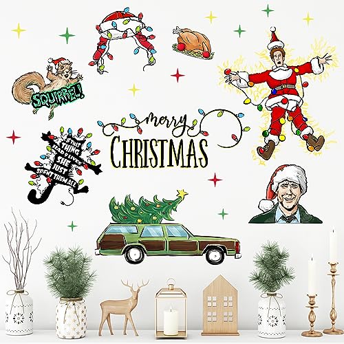 Christmas Vacation Wall Decals Set - Humorous Holiday Wall Stickers for Xmas & Winter Decor