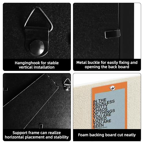5x5 Shadow Box Frame with Linen Backing - Black Display Case for Keepsakes