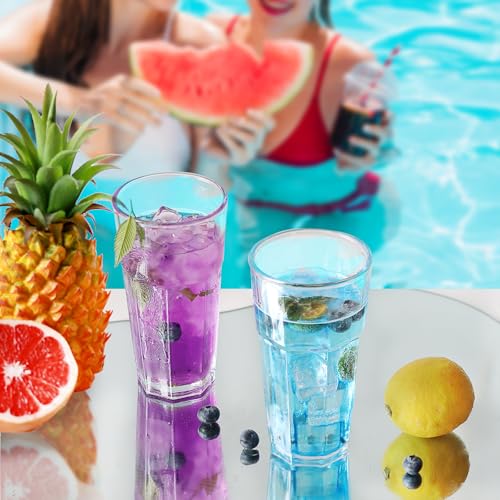 Etolies 16oz Highball Glass Set of 9 - Durable Cocktail & Beverage Glassware