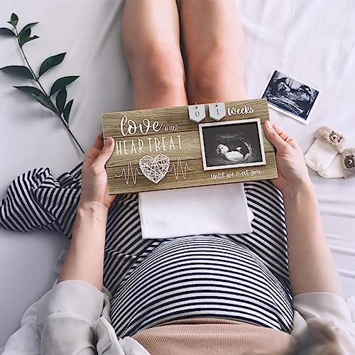 Baby Sonogram Picture Frame with Weeks Countdown for 4x3 Ultrasound