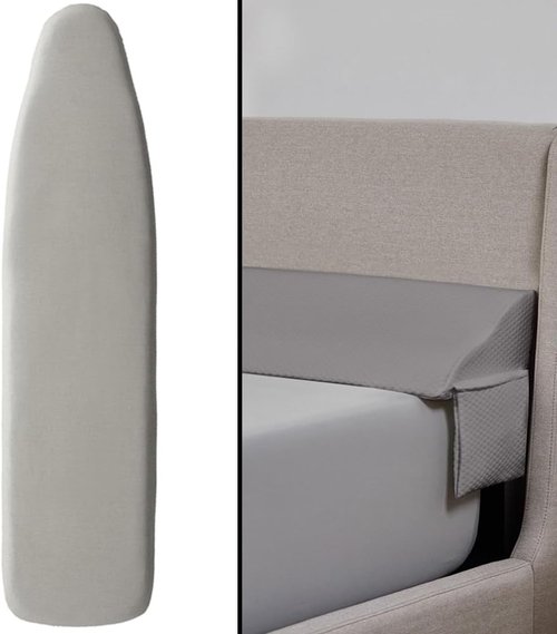 Gorilla Grip Ironing Board Cover & Headboard Gap Pillow Bundle - King Size Gray, Elastic Edge Support