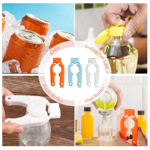 LUSTRIB 6-Pack Multi-Purpose Bottle Opener for Arthritic Hands, Easy-Twist Jar & Cap Opener, Camping & Kitchen Use