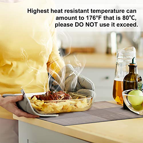 Washable PVC Placemats Set of 6 - Heat Resistant Kitchen Table Mats 12x18