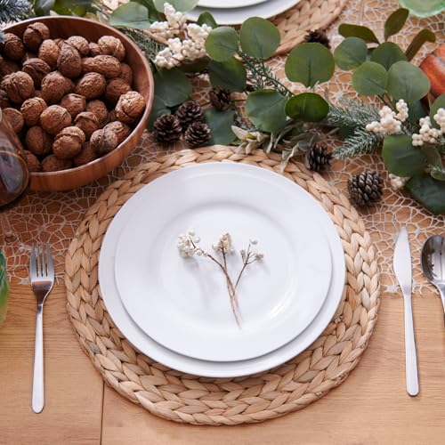 6-Pack Natural Water Hyacinth Woven Placemats, 13.8-Inch Round Table Mats