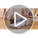 2-in-1 Fold Out Toddler Chair and Kids Sofa Bed - Space Pattern