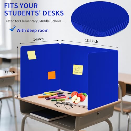 6-Pack Desk Privacy Dividers for Students - Durable Waterproof Study Board