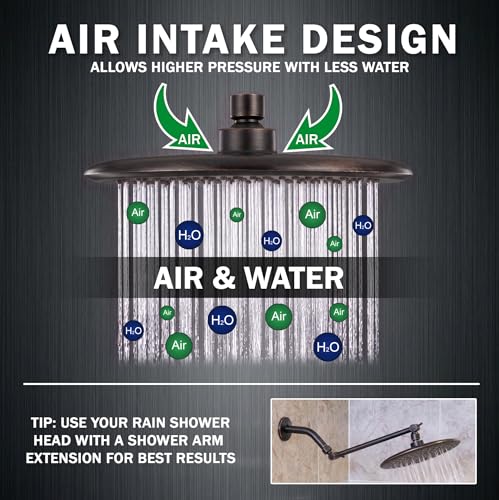 9-Inch Rainfall Showerhead, High-Flow Oil-Rubbed Bronze Shower Head