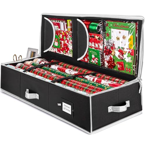 Wrapping Paper Storage Organizer for 24 Rolls, 40-Inch Waterproof Oxford