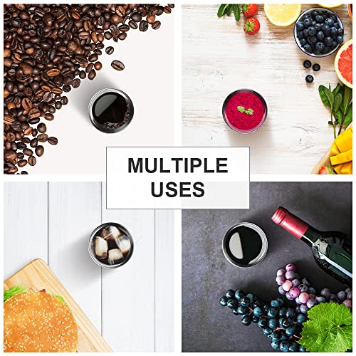 Decolush Stainless Steel Double Wall Insulated Espresso Cups - 75mL, 4 Pack, Travel Friendly