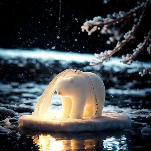 Polar Bear Scented Candle with Floral Fragrance - Soy Wax Home Decor Gift