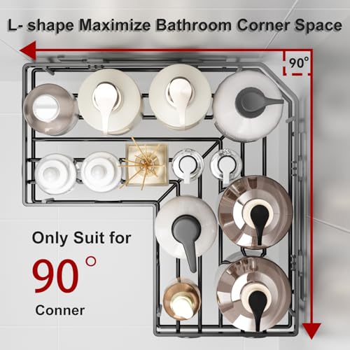 5-Piece Adhesive Corner Shower Caddy Set, Rustproof Stainless Steel Shelves