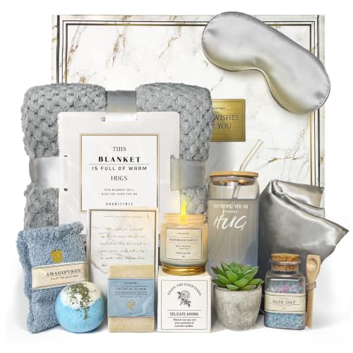 AHAGIFTREE Gray Gift Basket for Women - Thoughtful Care Package for Any Occasion