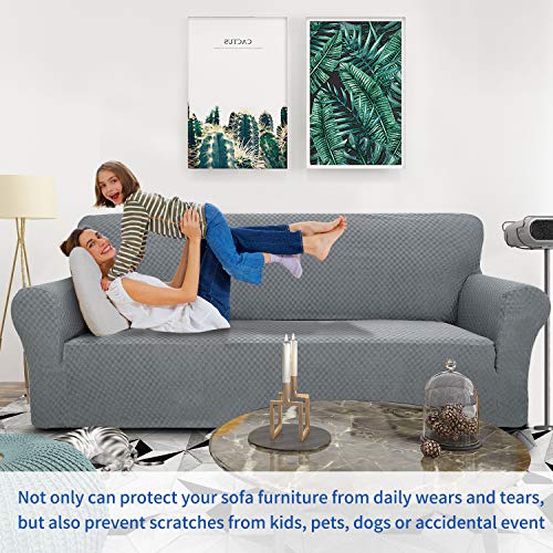 High Stretch Jacquard Couch Cover for 3 Cushion Sofa - Furniture Protector