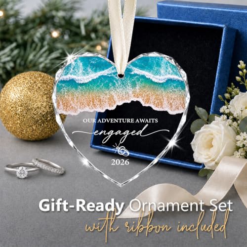 GOSBLUE Engaged 2026 Ornament - Unique Engagement Gift for Couples, Christmas Tree Décor