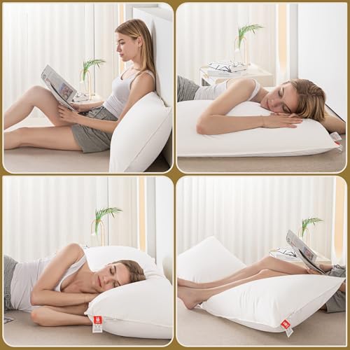 Cooling Goose Down Body Pillow for Side Sleepers - 20x54