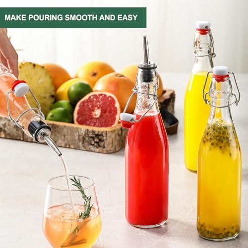 8-Set 16 oz Swing Top Glass Bottles with Airtight Lids for Fermentation