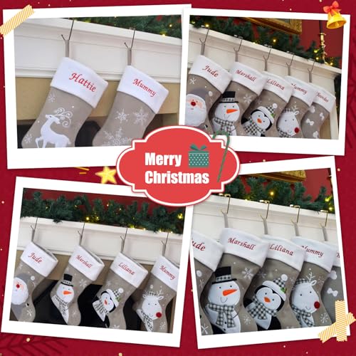 Adjustable Christmas Stocking Holders for Mantle - Non-Slip Metal Hooks (6 Pack)