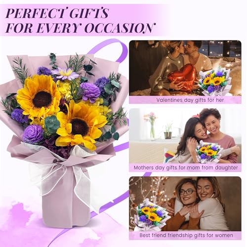 Preserved Flower Bouquet in Gift Box - Long-Lasting Real Dried Floral Arrangement