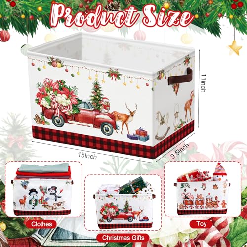 Geelin 4 Pcs Large Christmas Gift Baskets with Handles - Vintage Style