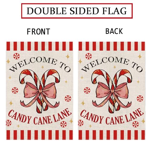 GPGHE Christmas Garden Flag 12.5x18 Inch Double Sided Holiday Decor for Yard & Garden