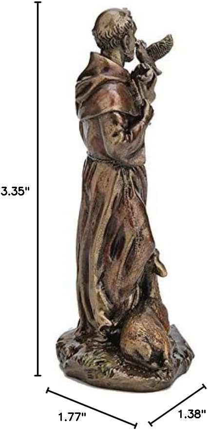 Veronese Design Saint Francis of Assisi Statue - Hand-Painted Antique Bronze Finish | 3.38 Inch Home Decor