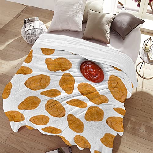Chicken Nuggets Blanket Throw 60x50 Teen Size - Virudhaka Funny Plush Flannel