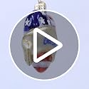 Patriotic Heart Glass Christmas Ornament, Hand-Painted Holiday Decoration